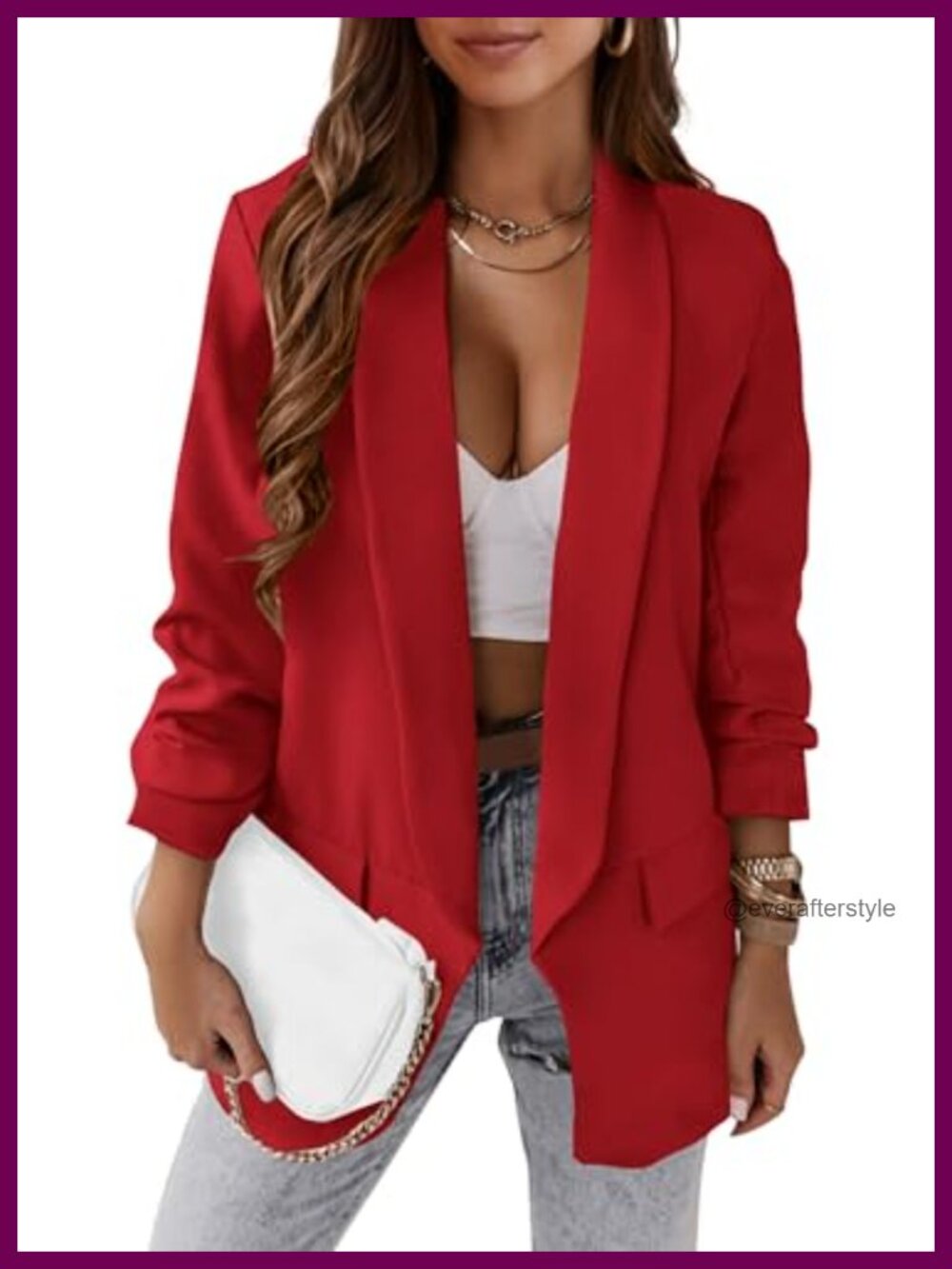 Open Front Blazer Jacket Womens Business Casual Long Sleeve Lapel Collar